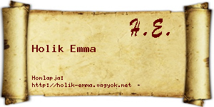 Holik Emma névjegykártya